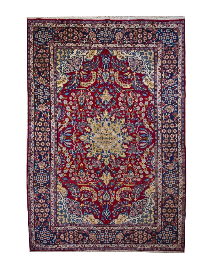 Red Persian Isfahan large area rug